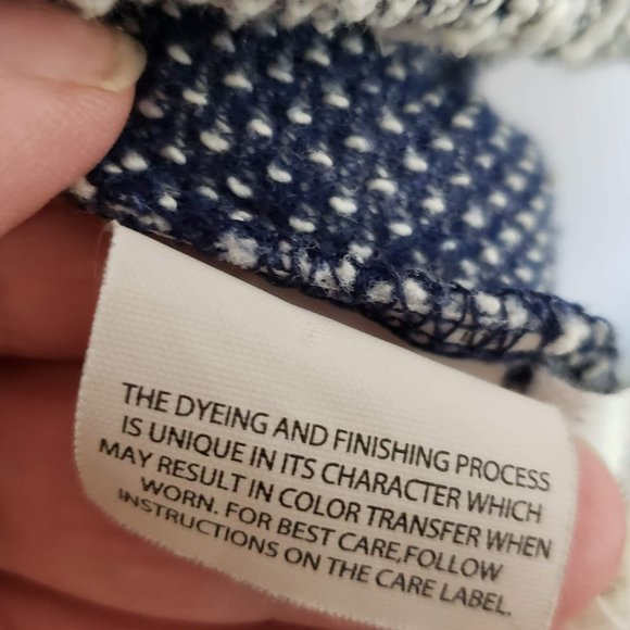 Pullover Sweater White and Denim Blue Textured Knit, Currants Woman, Size L - Picture 11 of 13